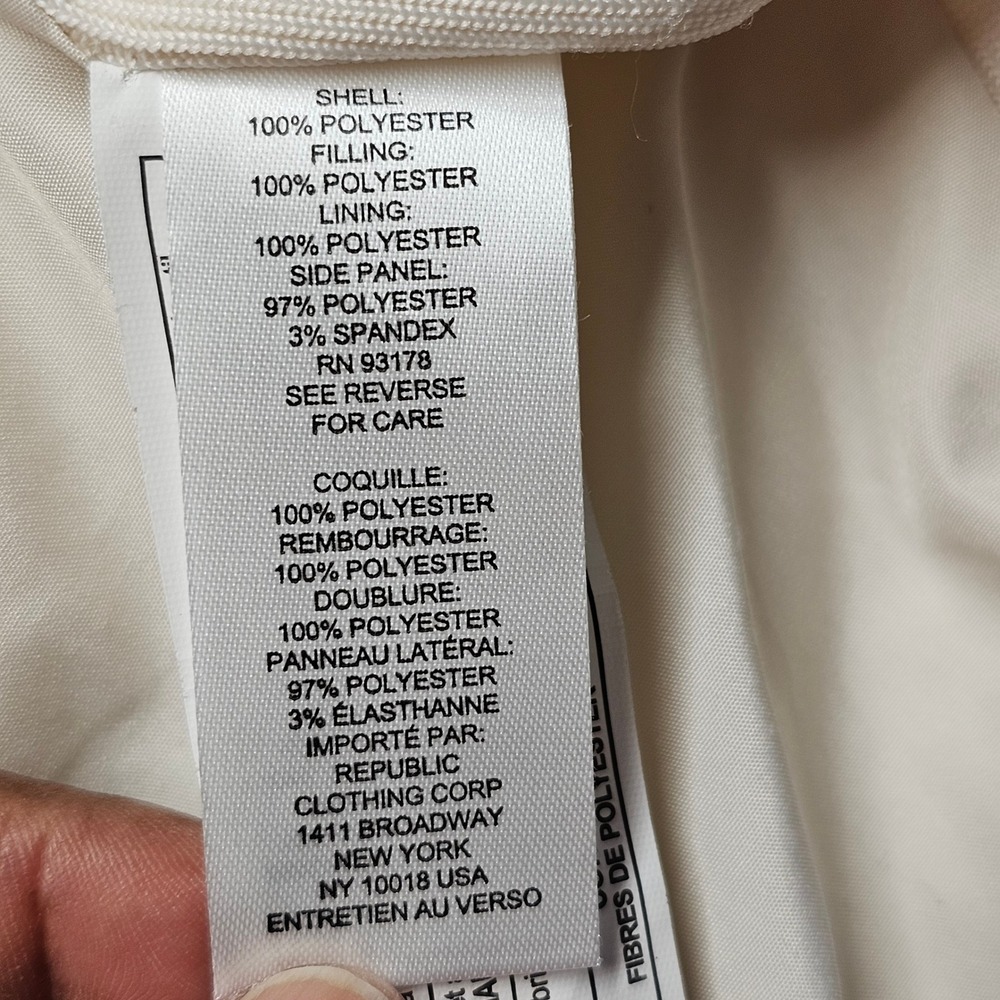 Tahari Puffer Vest Womens 3X Cream Insulated Regular Fit Drawcord Hood Full‎ Zip - Picture 10 of 14
